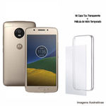 Ficha técnica e caractérísticas do produto Capa Transparente Motorola Moto G5 Plus + Pelicula de Vidro
