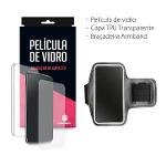 Ficha técnica e caractérísticas do produto Capa Transparente + Película de Vidro + Braçadeira para Positivo Selfie S455