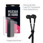 Ficha técnica e caractérísticas do produto Capa Transparente + Película de Vidro + Fone de Ouvido Zipper Preto para Moto Z Style