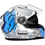 Ficha técnica e caractérísticas do produto Capacete Mixs MX1 Butterfly Branco/Azul 56