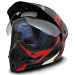 Ficha técnica e caractérísticas do produto Capacete Motocross EBF Super Motard Iron Preto e Vermelho - Ebf Capacetes