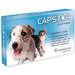 Ficha técnica e caractérísticas do produto Capstar Novartis 11,4mg Cães Gatos Até 11kg 6 Comprimidos