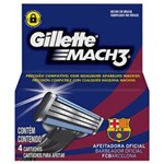 Ficha técnica e caractérísticas do produto Carga de Barbear Gillette Mach3 Barcelona – 4 Unidades