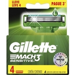Ficha técnica e caractérísticas do produto Carga Gillette Mach3 Sensitive 4 Unidades L4p3