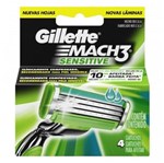 Ficha técnica e caractérísticas do produto Carga Gillette Mach3 Sensitive 4 Unidades