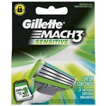 Carga Gillette Mach3 Sensitive com 3 Unidades