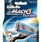 Ficha técnica e caractérísticas do produto Carga Gillette Mach 3 Turbo - 4 Unidades