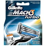 Ficha técnica e caractérísticas do produto Carga Gillette Mach3 Turbo com 4 Unidades
