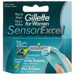 Ficha técnica e caractérísticas do produto Carga Gillette P/ Barbeador Descartável Feminino Sensor Excel C/ 3 Unidades