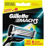 Ficha técnica e caractérísticas do produto Carga para Aparelho de Barbear Gillette Mach3 - 8 Unidades