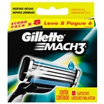 Ficha técnica e caractérísticas do produto Carga para Aparelho de Barbear Gillette Mach3 - Leve 8 Pague 6, Gillette