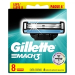 Ficha técnica e caractérísticas do produto Carga para Aparelho de Barbear Gillette Mach 3 Leve 8 Pague 6