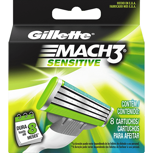 Ficha técnica e caractérísticas do produto Carga para Aparelho de Barbear Gillette Mach3 Sensitive - 8 Unidades