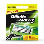 Ficha técnica e caractérísticas do produto Carga para Aparelho de Barbear Gillette Mach3 Sensitive - 8un.