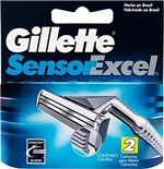 Ficha técnica e caractérísticas do produto Carga para Aparelho de Barbear Gillette Sensor Excel, 2 Unidades
