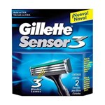 Ficha técnica e caractérísticas do produto Carga para Aparelho Gillette Sensor 3 - 2 Unidades