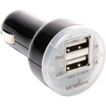 Ficha técnica e caractérísticas do produto Carregador Automotivo Duplo USB Preto - Mobimax