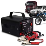 Ficha técnica e caractérísticas do produto Carregador Bateria Automotivo Shutt Bivolt 12V 5A 60W com Led Indicador Auxiliar Partida Preto