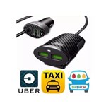 Carregador Cabo Veicular Carro Turbo 4 Portas Usb 5.1 Amp 25w Uber Taxi