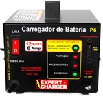 Ficha técnica e caractérísticas do produto Carregador de Bateria 12 Volts 6a - Automático Inteligente com Flutuador - P6 Expert Charger