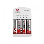 Ficha técnica e caractérísticas do produto Carregador de Bateria 9v e Pilhas com 4 Pilhas Aa 2600 Mah Sf6 - Mox