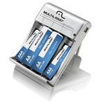 Ficha técnica e caractérísticas do produto Carregador de Pilhas com Saída USB Multilaser CB073