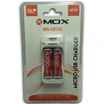Ficha técnica e caractérísticas do produto Carregador de Pilhas Micro USB Mox Mo-CB732