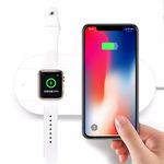 Ficha técnica e caractérísticas do produto Carregador Duplo Sem Fio Dock Apple Watch Iphone Qi Indução