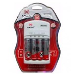 Ficha técnica e caractérísticas do produto Carregador Pilhas AA + AAA + Bateria 9V MOX CP-51 Carga Rápida + 4 Pilhas AA 2600 Mah