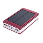 Ficha técnica e caractérísticas do produto Carregador Portatil Solar 12000 Mah 2 Usb Função Lanterna Com 3 Conectores Vermelho