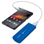 Ficha técnica e caractérísticas do produto Carregador Portátil USB Sony Cycle Energy para Smartphone, Câmera Digital ou Filmadora 3000mAh - Azul