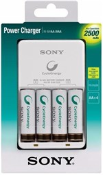 Ficha técnica e caractérísticas do produto Carregador Sony 2500 com 4 Pilhas