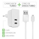 Ficha técnica e caractérísticas do produto Carregador Turbo Energy Boost Branco + Cabo Turbo para Lenovo Vibe A7010 Dual