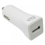 Ficha técnica e caractérísticas do produto Carregador USB Veicular Universal - 1 Porta USB 1A - Branco - CC1SE - ELG