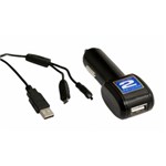 Ficha técnica e caractérísticas do produto Carregador Veicular Duplo para Dispositivos Mini/Micro USB
