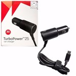 Ficha técnica e caractérísticas do produto Carregador Veicular Turbo Power 25W Cabo Micro USB Motorola
