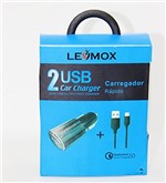 Ficha técnica e caractérísticas do produto Carregador Veicular 2 USB Lehmox