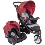 Ficha técnica e caractérísticas do produto Carrinho de Bebê + Bebê Conforto Fox Kiddo Vermelho/Cinza