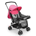 Ficha técnica e caractérísticas do produto Carrinho de Bebê Berço com Bandeja Nap Weego Rosa - 4013