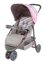 Ficha técnica e caractérísticas do produto Carrinho de Bebê Berço/Passeio Triciclo Junne Ondas Rosa Baby Style