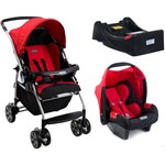 Ficha técnica e caractérísticas do produto Carrinho de Bebê Burigotto Rio K e Bebê Conforto com Base - Red