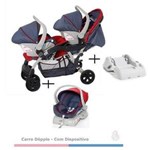 Ficha técnica e caractérísticas do produto Carrinho de Bebê Doppio (Gêmeos) 2 Bebê Conforto + 2 Bases