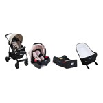 Ficha técnica e caractérísticas do produto Carrinho de Bebe Ecco com Bebe Conforto Capuccino + Base e Ninho Pramette - Burigotto