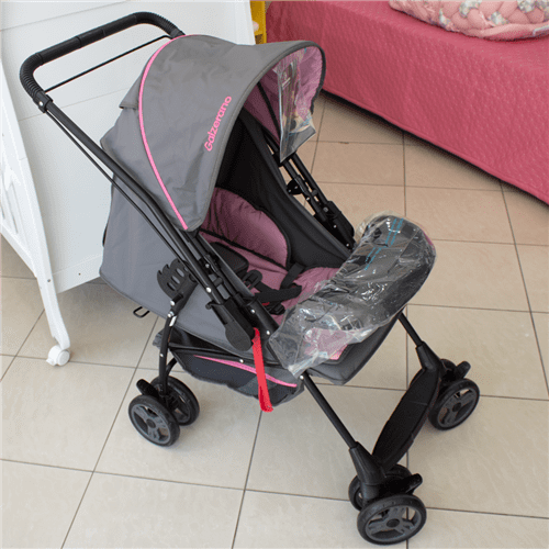 Ficha técnica e caractérísticas do produto Carrinho de Bebê Galzerano Milano Reversível II Grafite / Rosa