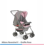 Ficha técnica e caractérísticas do produto Carrinho de Bebê Milano Reversível Rosa - Galzerano
