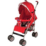 Ficha técnica e caractérísticas do produto Carrinho de Bebê Passeio Prime Baby Umbrella Premium Vermelho Listrado