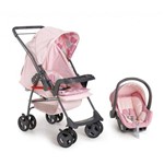 Ficha técnica e caractérísticas do produto Carrinho de Bebe Reversivel com Bebe Conforto Milano II Rosa Bebe - Galzerano