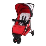 Ficha técnica e caractérísticas do produto Carrinho de Bebê 3 Rodas Junne Vermelho Macacos - Baby Style