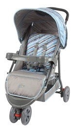 Ficha técnica e caractérísticas do produto Carrinho de Bebê Triciclo Junne Baby Style - Azul