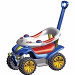 Ficha técnica e caractérísticas do produto Carrinho e Andador Azul e Vermelho Dudu Car para Bebê com Empurrador